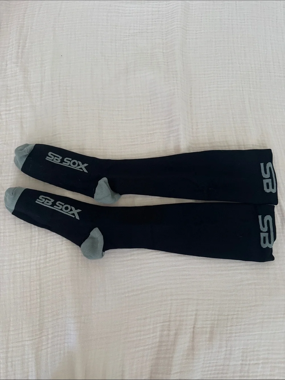 Men's Black Compression Socks with Gray Accents